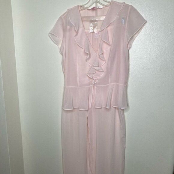 Vintage Victoria’s Secret Pink Sheer Lace Pajama Set med Y2k 2000s fairy-core - Picture 3 of 8